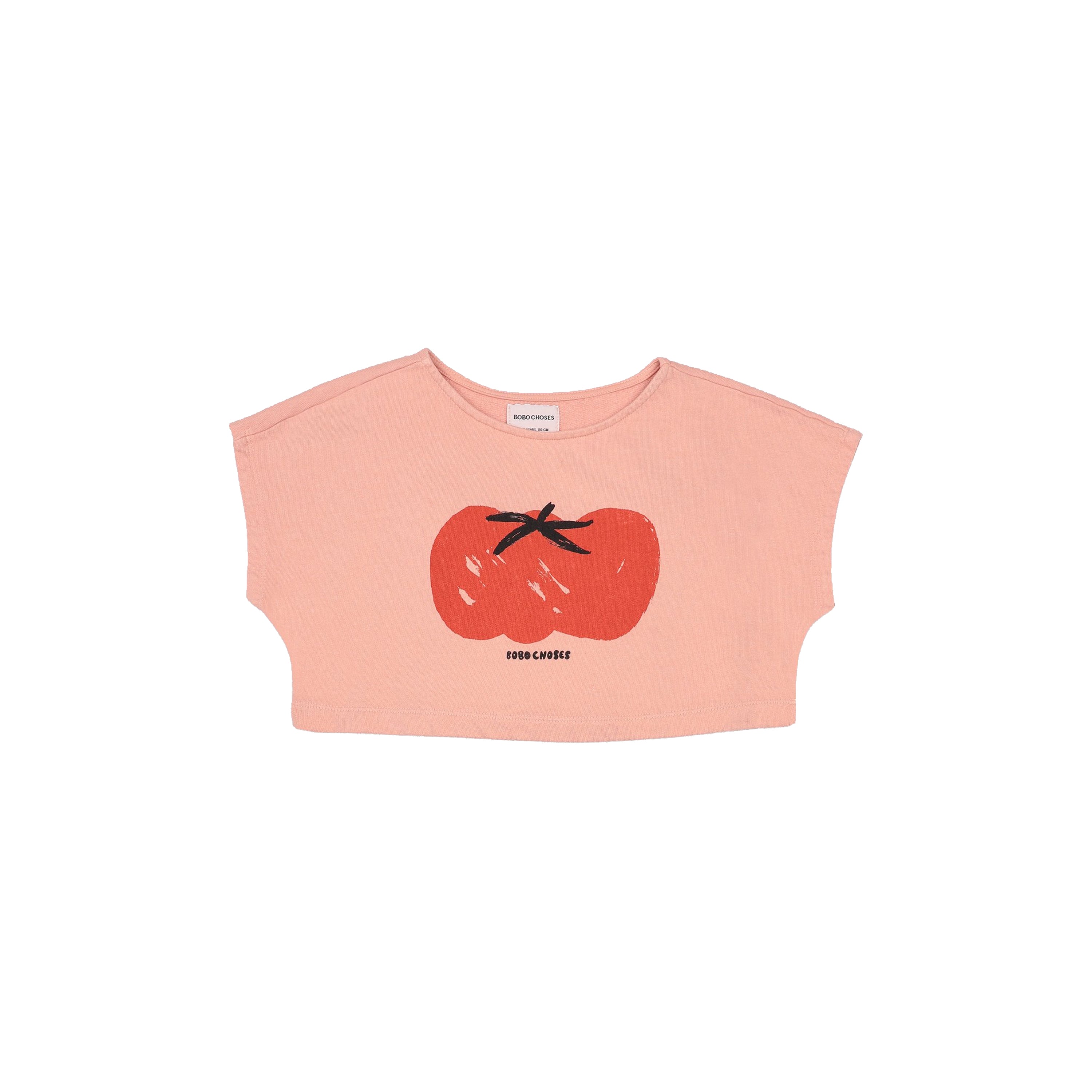 Girls Pink Tomato Cotton T-Shirt