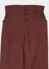 Girls Burgundy Check Vulture Trousers