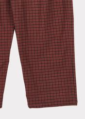 Girls Burgundy Check Vulture Trousers