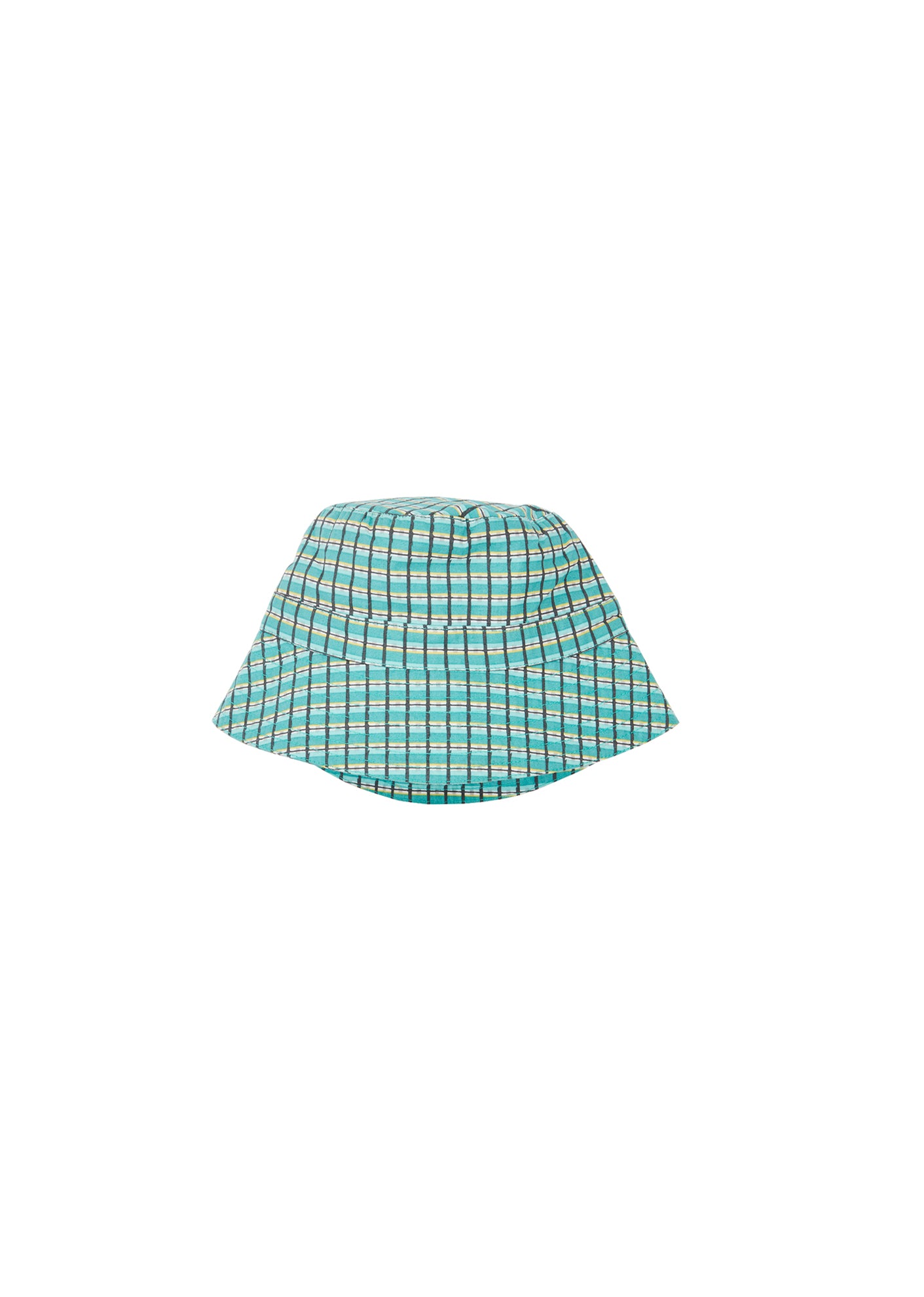 Baby Girls Green Painted Check Cotton Hat