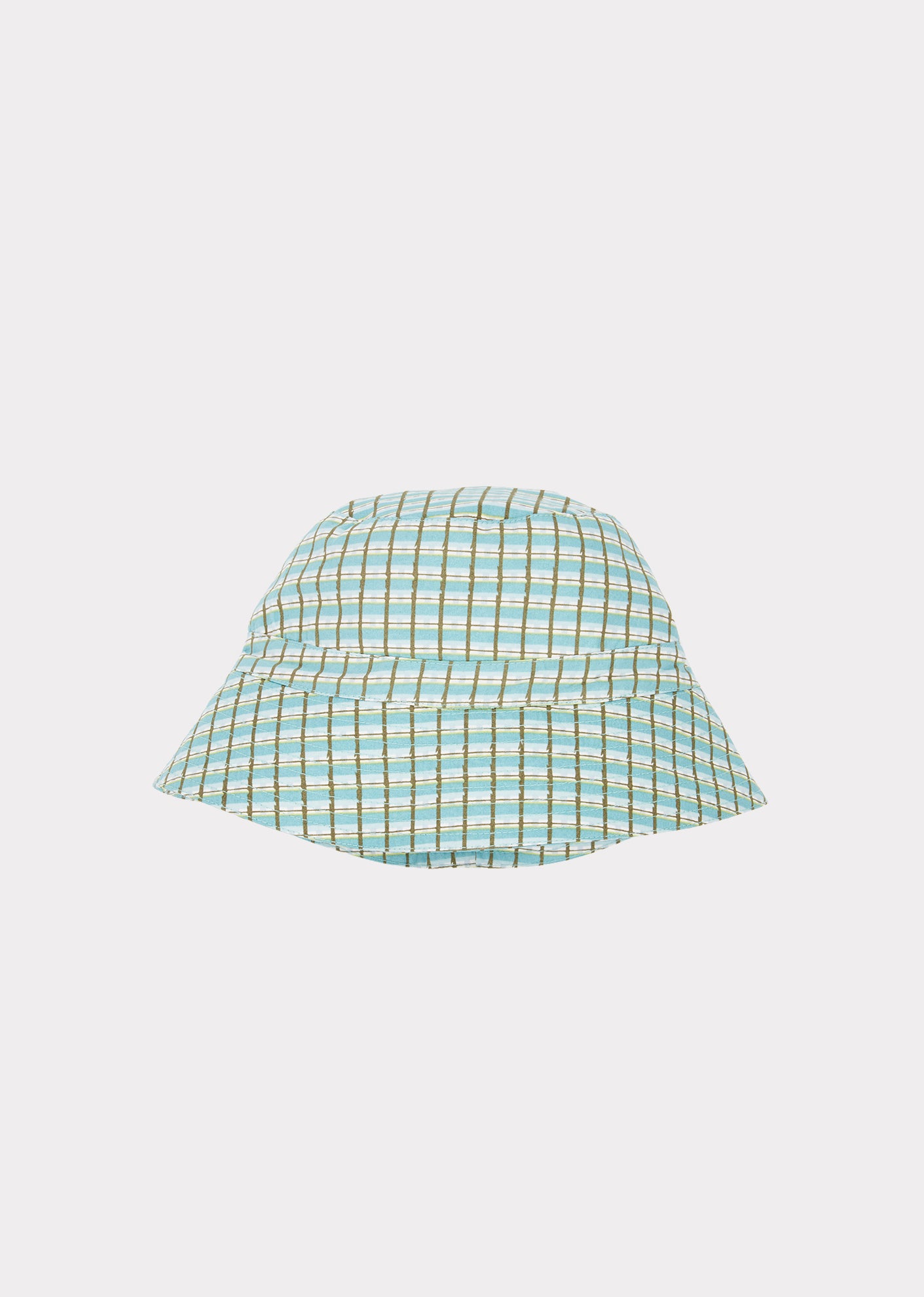 Boys & Girls Green Check Cotton Hat