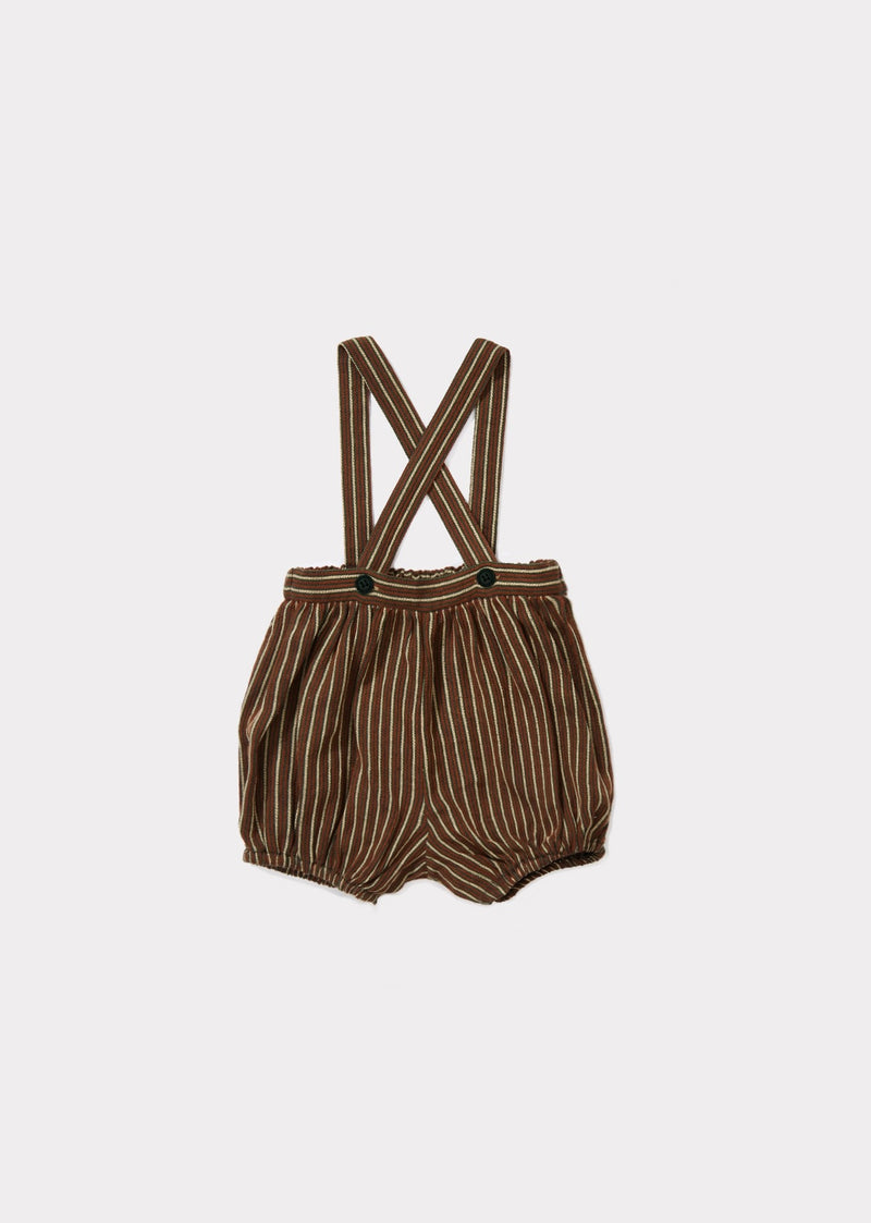Baby Brown & Green Striped Romper