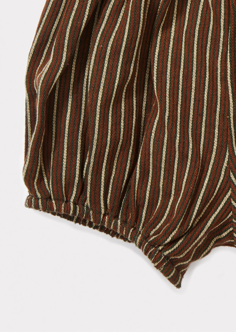Baby Brown & Green Striped Romper