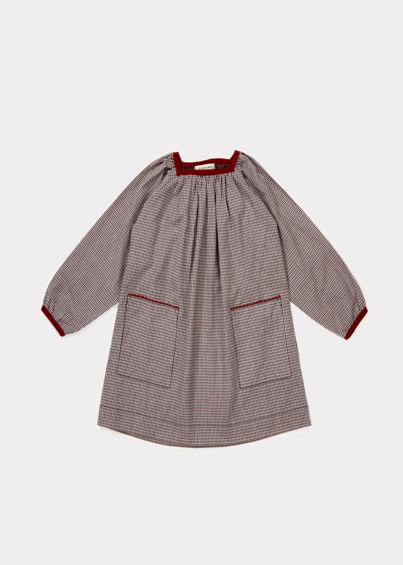 Girls Grey Checked Dress