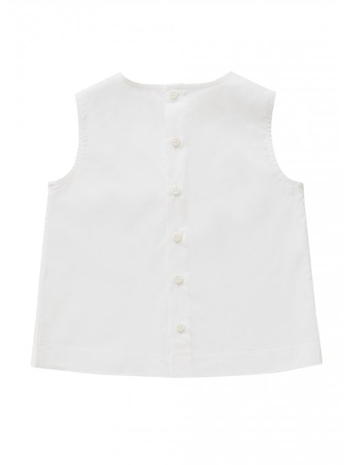 Girls White Cotton Top