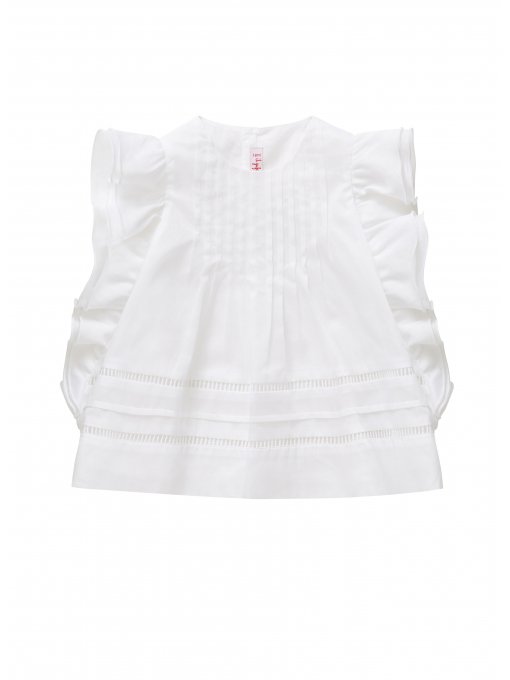 Girls White Cotton Shirt