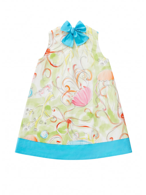 Girls Kiwi Green Cotton Dress