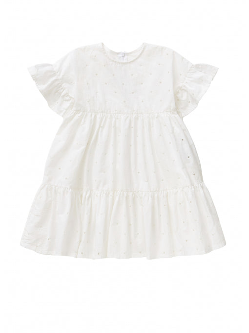 Girls White Cotton Dress