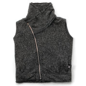 Boys Charcoal Cotton Solid Vest