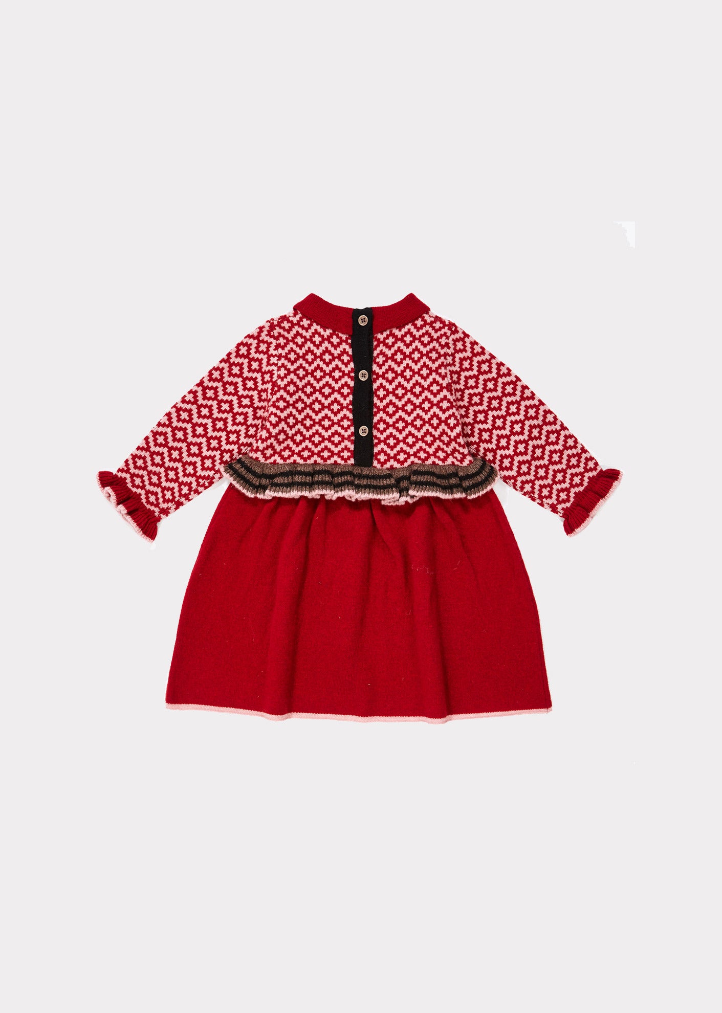 Baby Girls Red Waist Wool Dress