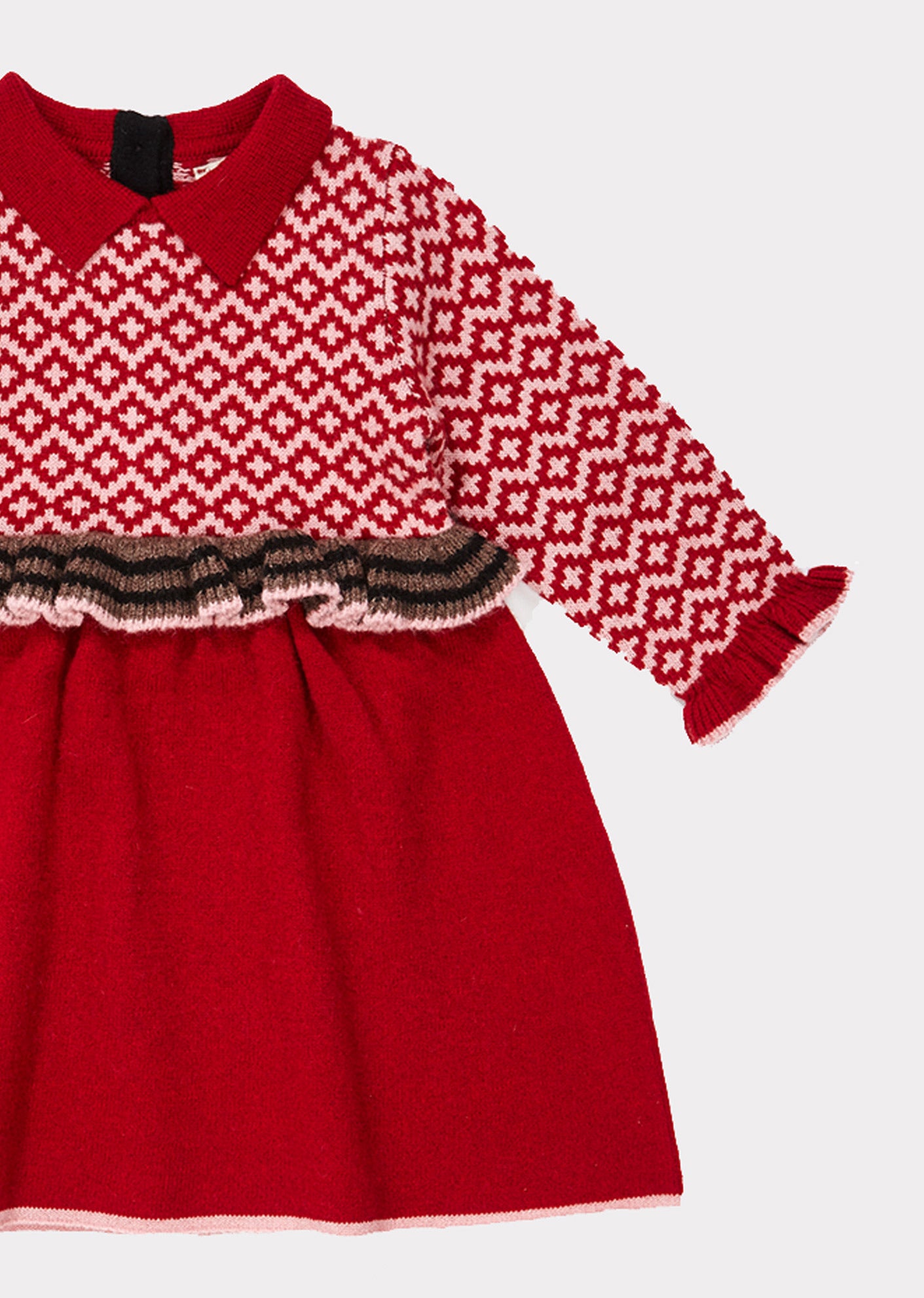 Baby Girls Red Waist Wool Dress